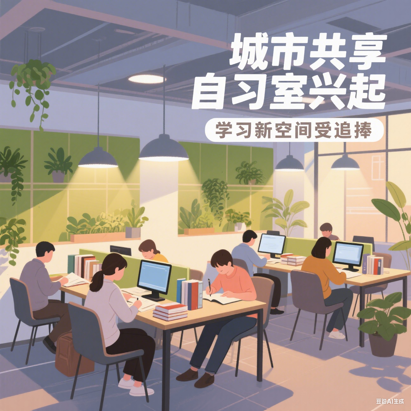 城市共享自习室兴起，学习新空间受追捧