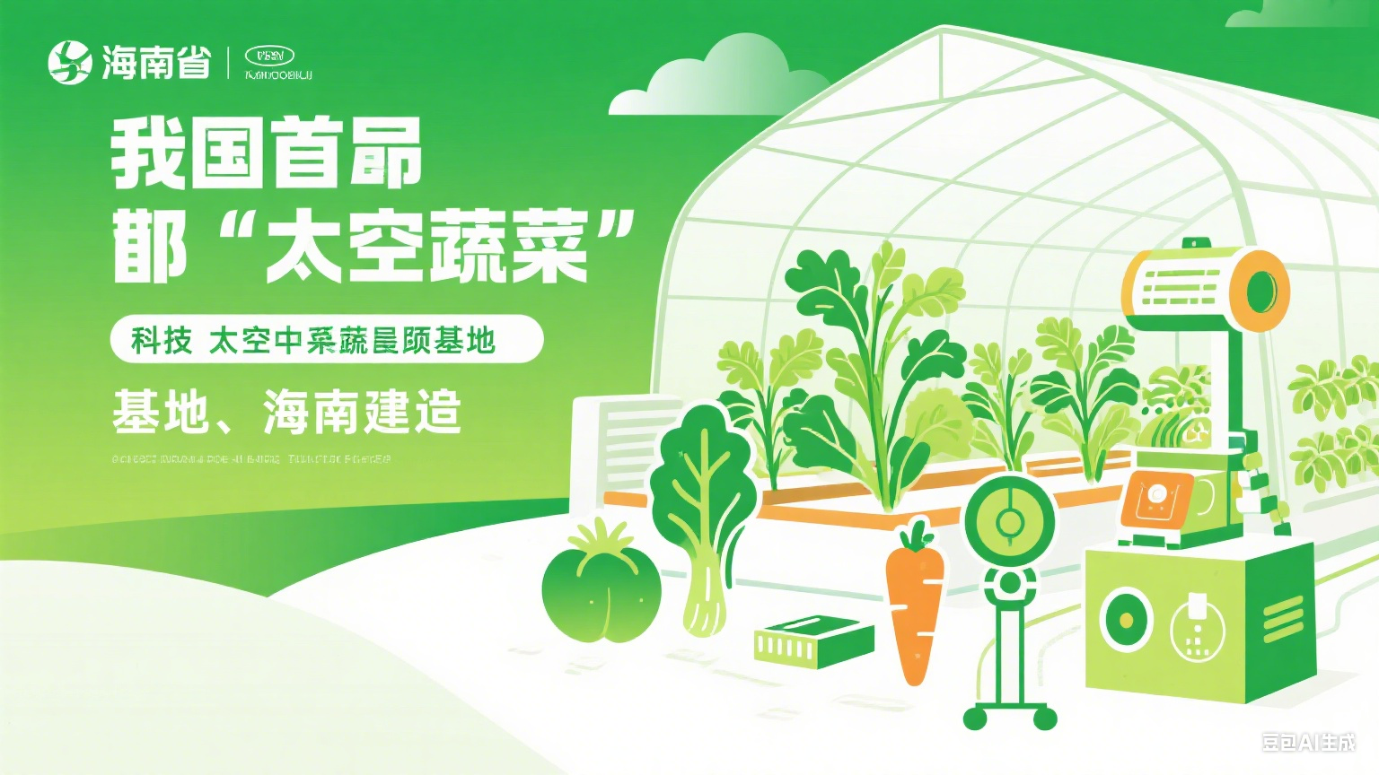我国首个 “太空蔬菜” 种植基地在海南建成