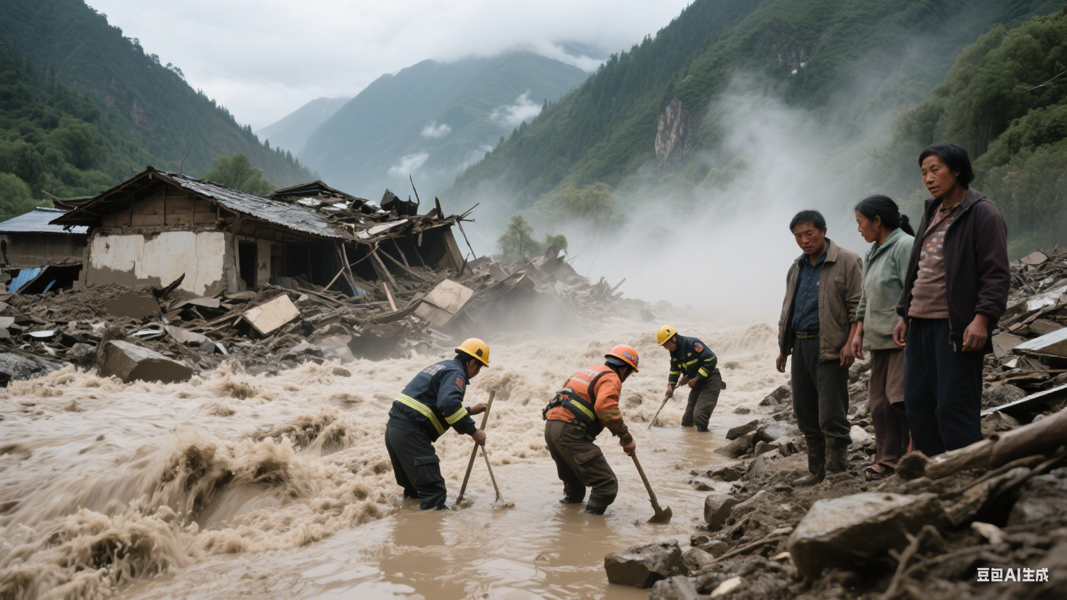 四川丹巴突发山洪泥石流，4 人失联